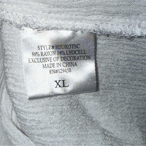 Como Vintage Ivory Embroidered Peasant Blouse Tie Neck Boho XL - Picture 6 of 8